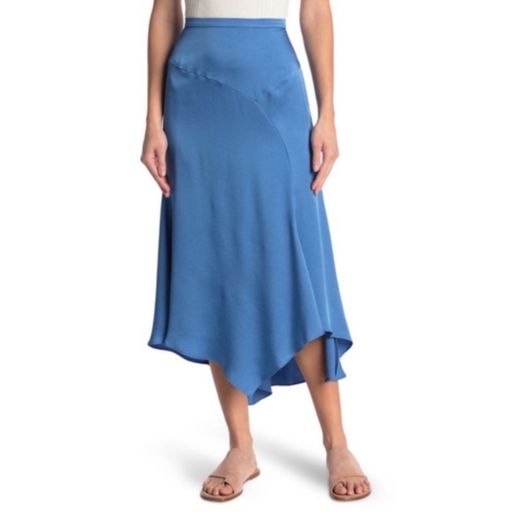 Veronica Beard Autumn Asymmetrical Hem Skirt in French Blue‎ NWT 8